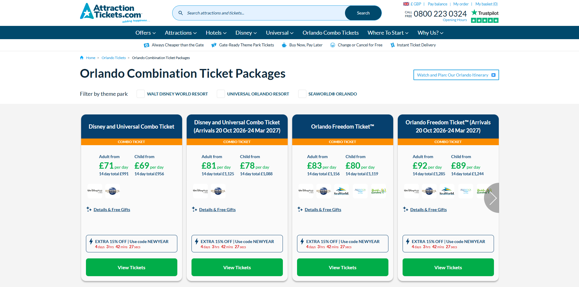 Attraction Tickets discount code